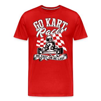 Coureur de course de pilote de karting de karting - T-shirt bio Premium Homme - rouge - Devant - Damien (186cm)
