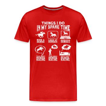 pferderennen pferd reiten pferde reiter geschenk g - Männer Premium Bio T-Shirt - Rot - Vorne - Damien (186cm)