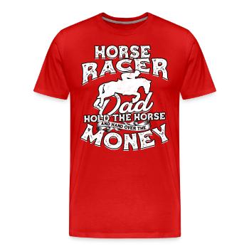 courses de chevaux balade à cheval chevaux cavalier cadeau g - T-shirt bio Premium Homme - rouge - Devant - Damien (186cm)