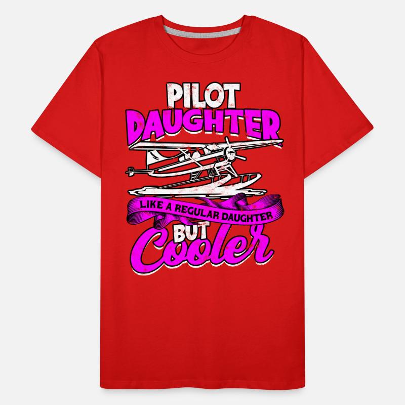 pilot flugzeug fliegen tochter geschenkidee gesche Männer Premium Bio T-Shirt