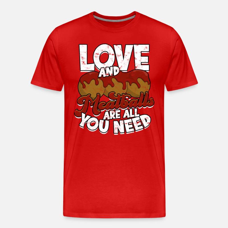fleischklößchen essen spaghetti geschenk geschenki - Männer Premium Bio T-Shirt - Rot
