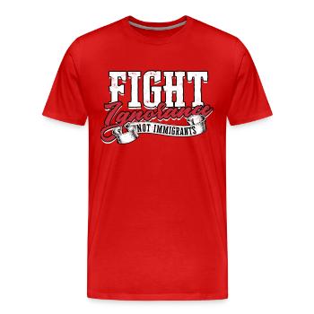 usa amerika einwanderer us bürger amerikanische fl - Männer Premium Bio T-Shirt - Rot - Vorne - Damien (186cm)