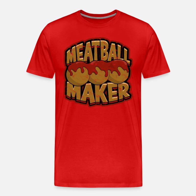 fleischklößchen essen spaghetti geschenk geschenki - Männer Premium Bio T-Shirt - Rot