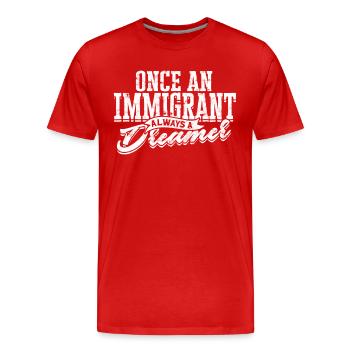 usa amerika einwanderer us bürger amerikanische fl - Männer Premium Bio T-Shirt - Rot - Vorne - Damien (186cm)