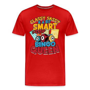 Bingo Jeu Joueur de bingo Grand-mère Loterie de jeu - T-shirt bio Premium Homme - rouge - Devant - Damien (186cm)