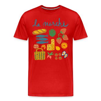 Markt Frankreich Sardinen Mädchen Sommer Frauen - Männer Premium Bio T-Shirt - Rot - Vorne - Damien (186cm)