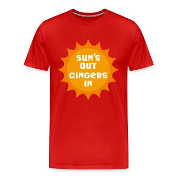 Suns Out Gingembres In - T-shirt bio Premium Homme - rouge - Devant - Damien (186cm)