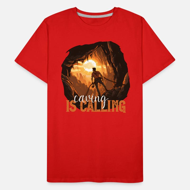 The cave calls at sunset Men's Premium Organic T-Shirt