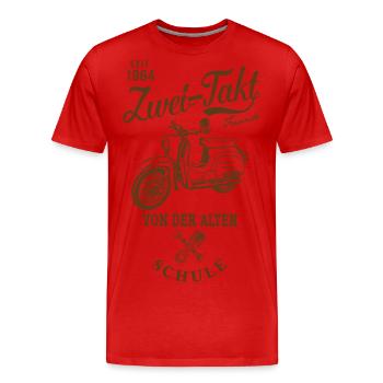 Simson Schwalbe KR51 - von der alten Schule - Männer Premium Bio T-Shirt - Rot - Vorne - Damien (186cm)