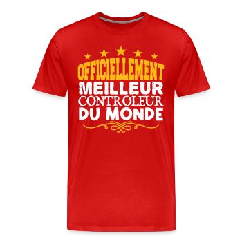 Controleur | meilleur Controleur | légende Control - T-shirt bio Premium Homme - rouge - Devant - Damien (186cm)
