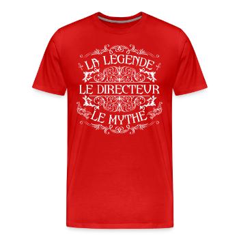 Directeur | meilleur Directeur | la légende le myt - T-shirt bio Premium Homme - rouge - Devant - Damien (186cm)