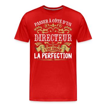 Le Meilleur Directeur | Directeur à la perfection - T-shirt bio Premium Homme - rouge - Devant - Damien (186cm)
