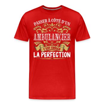 Le Meilleur Ambulancier | Ambulancier à la perfect - T-shirt bio Premium Homme - rouge - Devant - Damien (186cm)