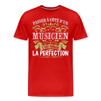 Le Meilleur Musicien | Musicien à la perfection - T-shirt bio Premium Homme - rouge - Devant - Damien (186cm)