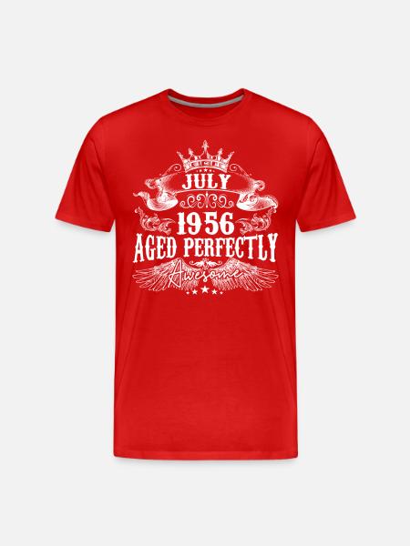 1956| Juli 1956 fødselsdag Ældes perfekt - Herre Premium T-shirt økologisk - rød