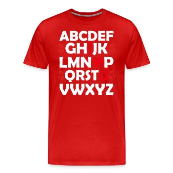 Saint Valentin Cadeau Copine Copain Février - T-shirt bio Premium Homme - rouge - Devant - Damien (186cm)