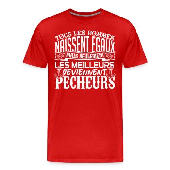 Pêcheur meilleurs Pêcheurs la pêche papa pêcheur - T-shirt bio Premium Homme - rouge - Devant - Damien (186cm)