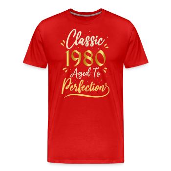 Geburtstag 1980 Geschenk 1980 Classic 1980 - Männer Premium Bio T-Shirt - Rot - Vorne - Damien (186cm)