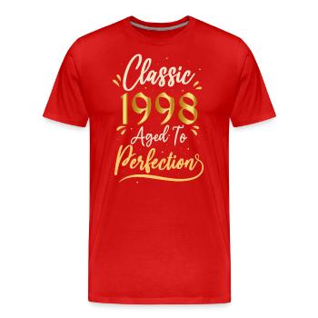 Geburtstag 1998 Geschenk 1998 Classic 1998 - Männer Premium Bio T-Shirt - Rot - Vorne - Damien (186cm)