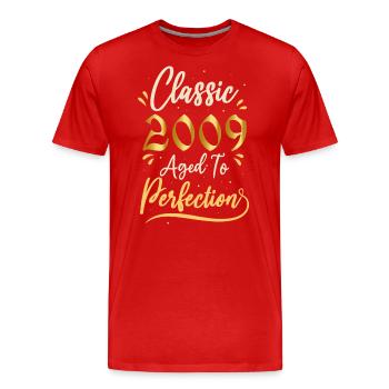 Geburtstag 2009 Geschenk 2009 Classic 2009 - Männer Premium Bio T-Shirt - Rot - Vorne - Damien (186cm)