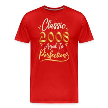 Anniversaire 2008 cadeau 2008 Classic 2008 - T-shirt bio Premium Homme - rouge - Devant - Damien (186cm)