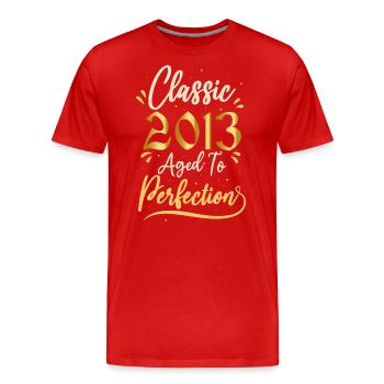 Geburtstag 2013 Geschenk 2013 Classic 2013 - Männer Premium Bio T-Shirt - Rot - Vorne - Damien (186cm)