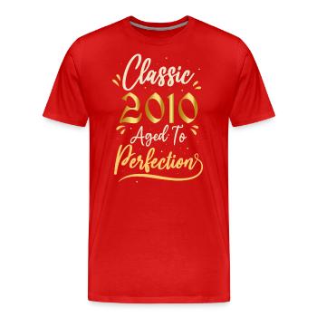 Anniversaire 2010 cadeau 2010 Classic 2010 - T-shirt bio Premium Homme - rouge - Devant - Damien (186cm)