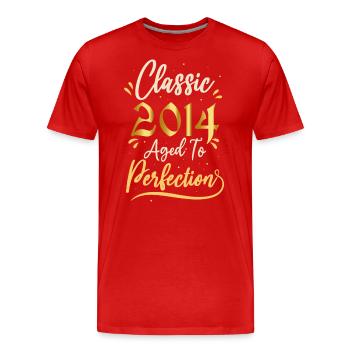 Geburtstag 2014 Geschenk 2014 Classic 2014 - Männer Premium Bio T-Shirt - Rot - Vorne - Damien (186cm)