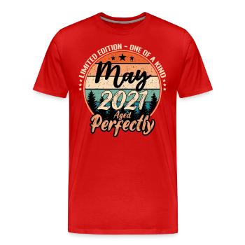 Mai 2021 Jubiläum 2021 Legenden Mai - Männer Premium Bio T-Shirt - Rot - Vorne - Damien (186cm)