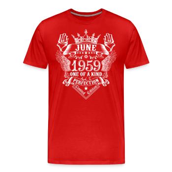 Juni 1959 Jahrestag Juni 1959 Juni - Männer Premium Bio T-Shirt - Rot - Vorne - Damien (186cm)