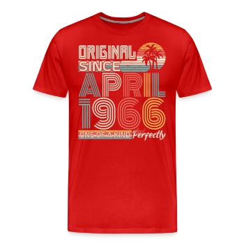 April 1966 Jahrestag April 1966 Geschenk 1966 - Männer Premium Bio T-Shirt - Rot - Vorne - Damien (186cm)