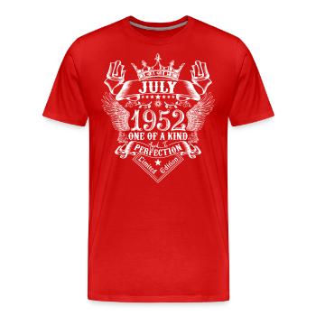 July 1952 anniversary July 1952 July - Men's Premium Organic T-Shirt - red - Front - Damien (186cm)