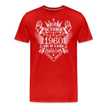 Oktober 1960 Jahrestag 1960 Oktober - Männer Premium Bio T-Shirt - Rot - Vorne - Damien (186cm)