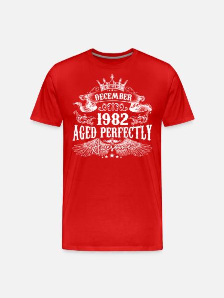 December 1982 Birthday 1982 December - Men's Premium Organic T-Shirt - red