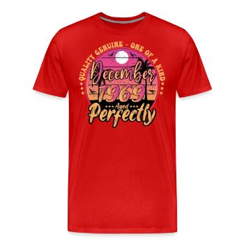 December 1969 Birthday 1969 December 1969 - Men's Premium Organic T-Shirt - red - Front - Damien (186cm)