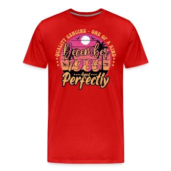 December 1985 Anniversary 1985 December 1985 - Men's Premium Organic T-Shirt - red - Front - Damien (186cm)