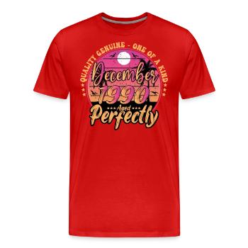 December 1990 Anniversary 1990 December 1990 - Men's Premium Organic T-Shirt - red - Front - Damien (186cm)