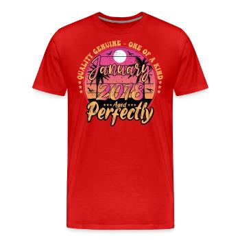 January 2018 Anniversary 2018 January 2018 - Men's Premium Organic T-Shirt - red - Front - Damien (186cm)