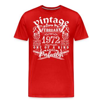 Februar 1972 Geburtstag Februar 1972 Februar - Männer Premium Bio T-Shirt - Rot - Vorne - Damien (186cm)