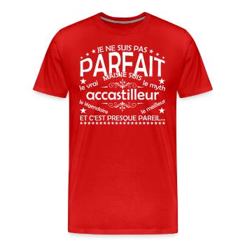 Beschläge, die einzigen Beschläge, die echte Accastil - Männer Premium Bio T-Shirt - Rot - Vorne - Damien (186cm)