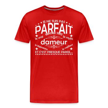 Groomer der einzige Groomer der echte Groomer - Männer Premium Bio T-Shirt - Rot - Vorne - Damien (186cm)