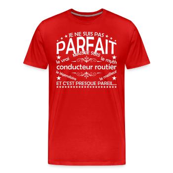 commissaire de bord le seul commissaire de bord le - T-shirt bio Premium Homme - rouge - Devant - Damien (186cm)