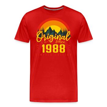 1988 Geburtstagsgeschenk 1988 Jubiläum - Männer Premium Bio T-Shirt - Rot - Vorne - Damien (186cm)