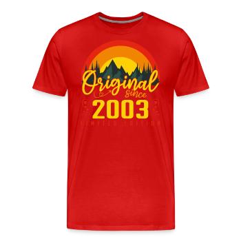 Geburtstagsgeschenk 2003 Geburtstag 2003 - Männer Premium Bio T-Shirt - Rot - Vorne - Damien (186cm)