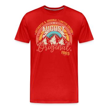 Août 1965 Août anniversaire 1965 Août - T-shirt bio Premium Homme - rouge - Devant - Damien (186cm)