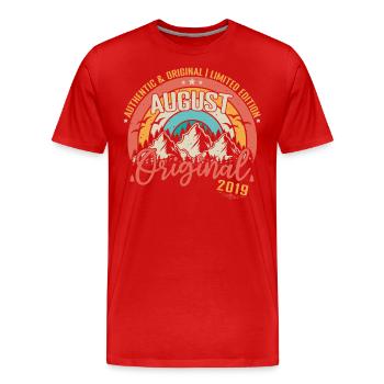 Août 2019 Août anniversaire 2019 Août - T-shirt bio Premium Homme - rouge - Devant - Damien (186cm)