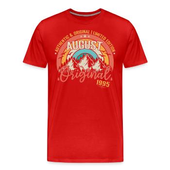 Août 1995 Août anniversaire 1995 Août - T-shirt bio Premium Homme - rouge - Devant - Damien (186cm)