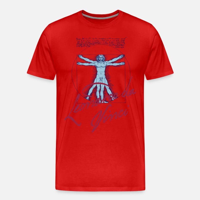 LEONARDO DA VINCI - Männer Premium Bio T-Shirt - Rot