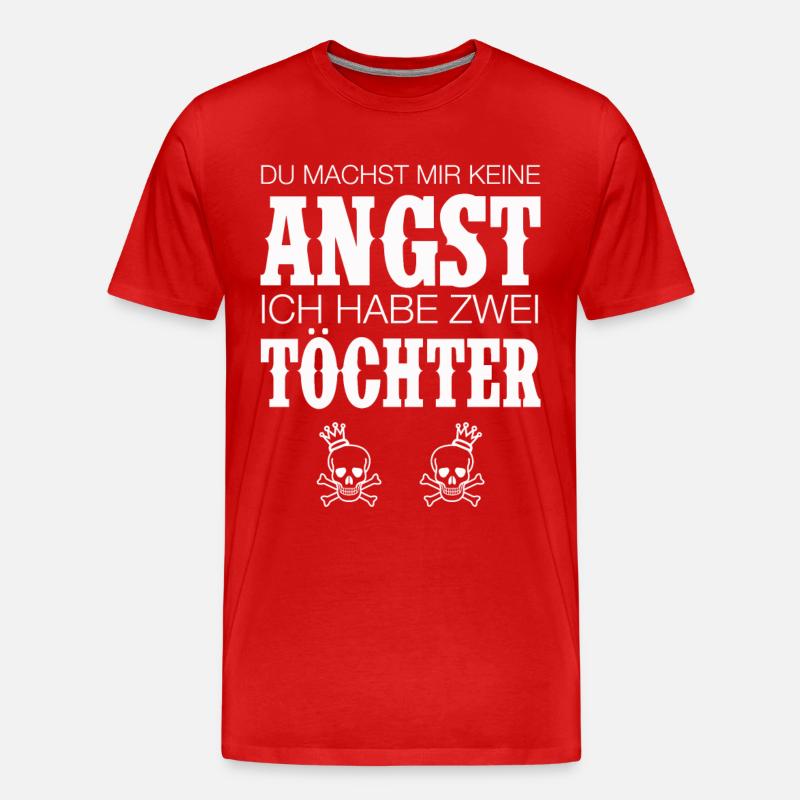 MUTTER VATER VON TÖCHTERN MOM DAD SPRÜCHE GESCHENK - Männer Premium Bio T-Shirt - Rot