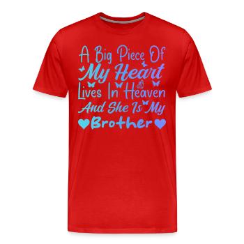 I miss My Brother In Heaven Tees For Boys Girl - T-shirt bio Premium Homme - rouge - Devant - Damien (186cm)
